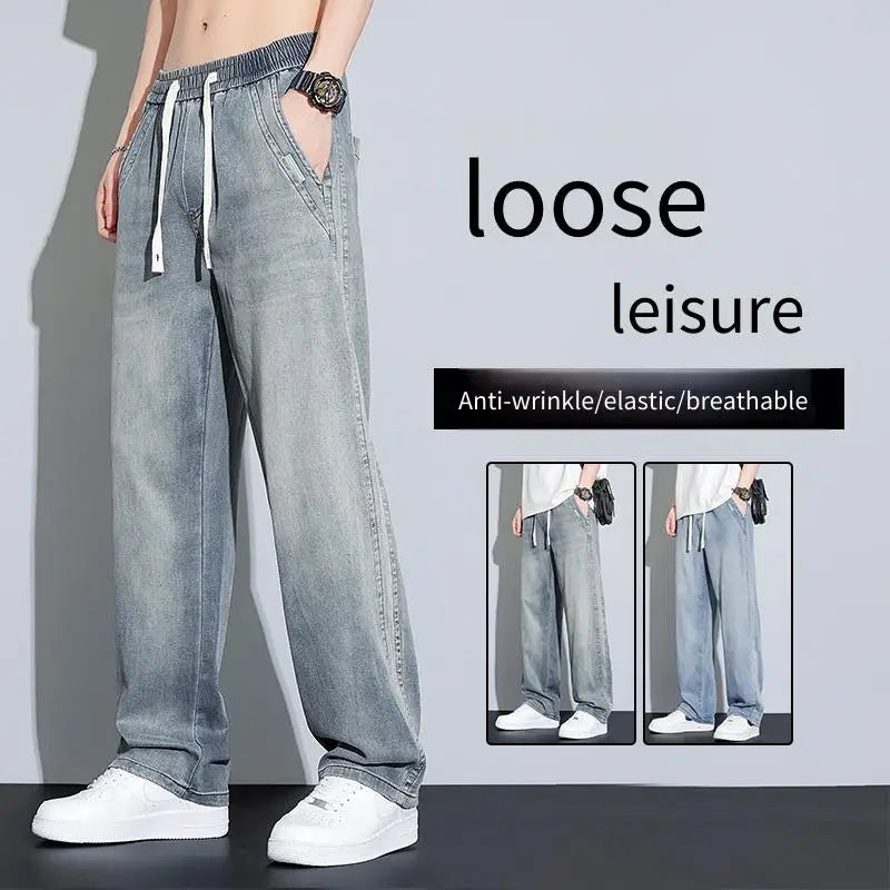 Men's Summer Pants Baggy Thin Model Jeans Pant Wide Legs Loose Casual Trousers Y2k Man Clothing Designer Clothes Man Jean Jorts
