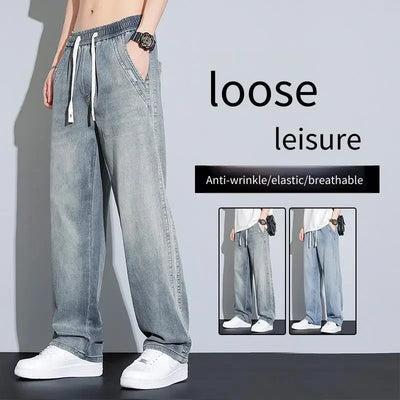 Men's Summer Pants Baggy Thin Model Jeans Pant Wide Legs Loose Casual Trousers Y2k Man Clothing Designer Clothes Man Jean Jorts