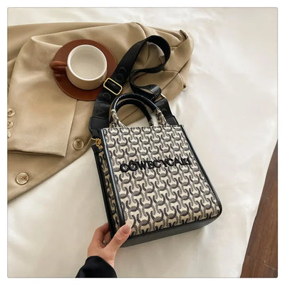 2025 Designer Sheet Music Bag for Women - Colorblock Crossbody Purse, Chic Shoulder & Handheld Tote with Adjustable Strap
