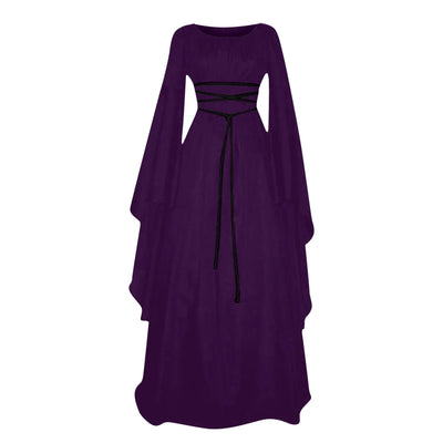 Women Dresses Vintage Medieval Cosplay Costume Ghost Witch Vampire Gothic Dress Halloween Christmas Masquerade Party Dress