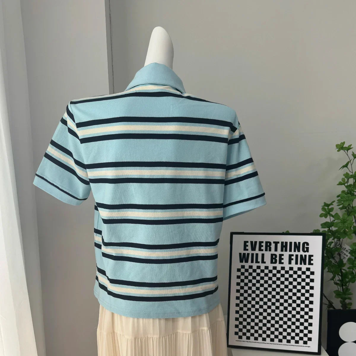 Hirsionsan Polo Neck T Shirt Women Soft Chic Tees 95% Cotton Jumper Clothes Loose Casual Pullover 2025 Summer New Crop Tops