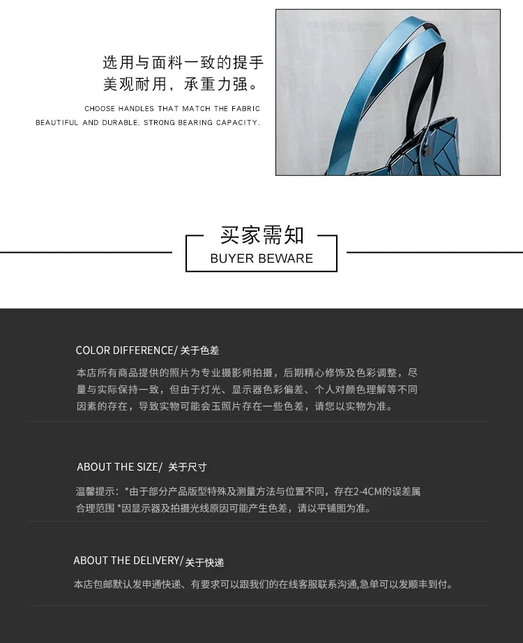 New Luxury Handbags Women Bags Designer Beach Large Tote Hologram Shoulder Bag Sac A Main Geometric Bag Bolsa Feminina Silver