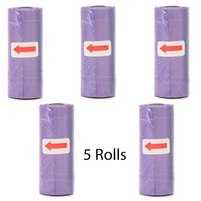 Disposable Pet Poop Bags Dog Poop Bag Bone Dispenser with Leash Clip Puppy Dog Products Supplies 5Roll(75Pcs) Bags