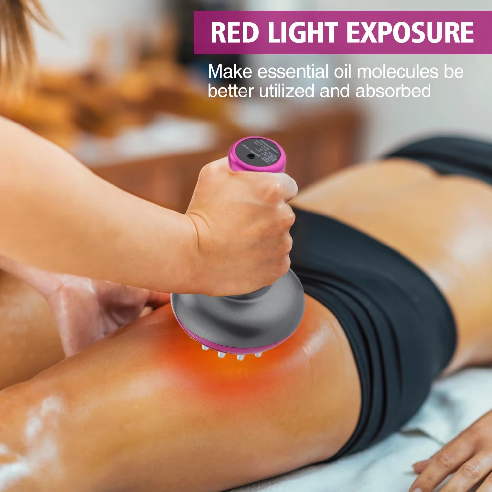 Wireless Guasha Massager Body Shaping Heating Meridian Scraping Brush Lymphatic Drainage Machine Fat Burner Rechargeable
