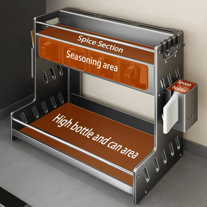 Kitchen Spice Racks Home Kitchen  Cabinet Seasoning Holder Cutlery Holder Modern Multifunction Organizers Shelves Removable