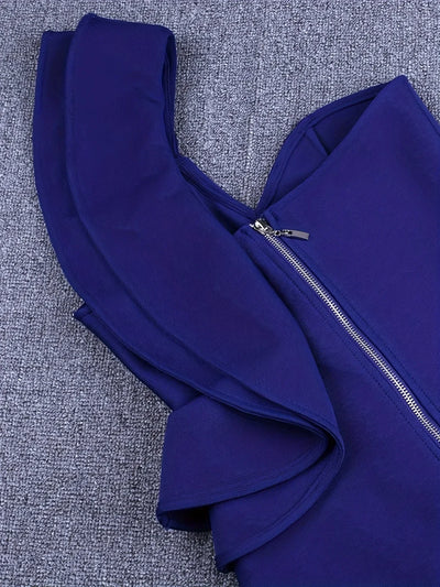 Blue Bandage Dress Women Midi Party Dress Bodycon Elegant Backless Sexy Evening Birthday Club Outfits Summer 2024