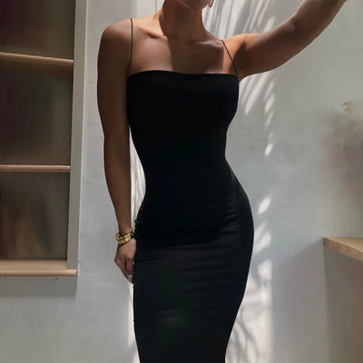 New Dresses 2025 Woman Fashion Summer Sexy Halter Temperament Halter Long Dress Slim Skirts Women's Clothing Tops