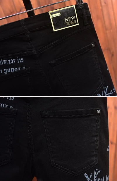 2025 new men's printing  jeans slim fit jeans men Fashion Classic Denim Skinny Jeans Male men's casual High Quality Trousers