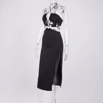 Y2k Summer midriff Baring Elegant Sexy Long Sleeve Ruched Bodycon Dress Women Maxi Dresses Skinny Stretchy Party Vestidos