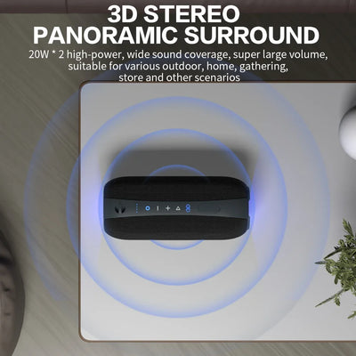Wireless Bluetooth Speakers Portable Dual Speakers Punk Style LED Bass Diaphragm Sound TWS Speaker