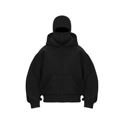 "2025 Men's Designer Clothing: Double-zipper hoodie, autumn and winter masked hip-hop Sweatshirt, Fitness and casual Hoodie.