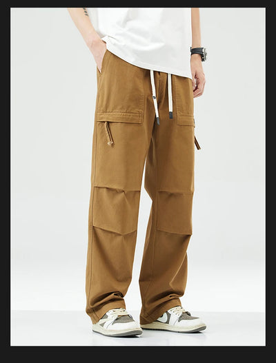 Trousers Male Y2k American Casual Multi-bag Loose Straight Trousers Sport Men's Clothing Male Jeans Pants New in Pants Man Set