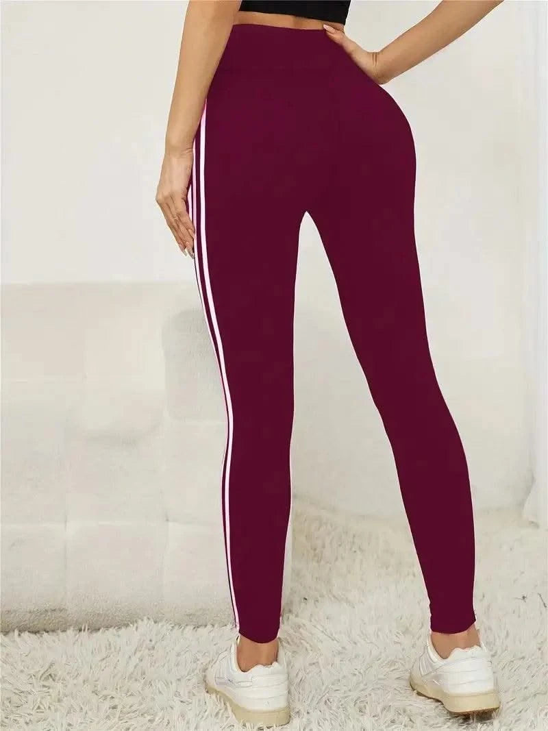 Women Side Stripe Sports Fitness Yoga Leggings Activewear