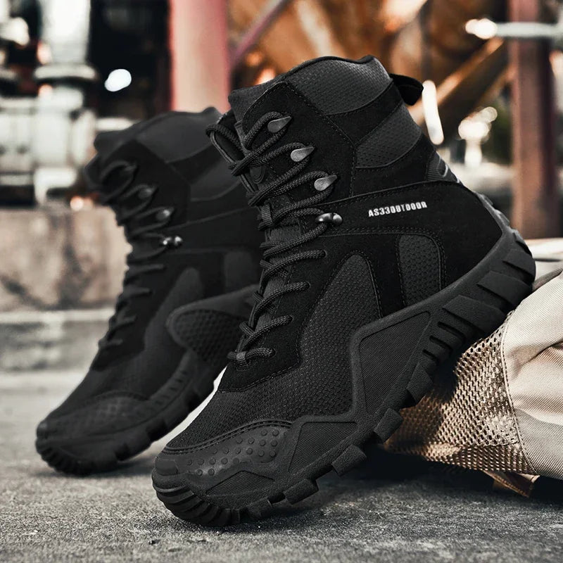 New Men Tactical Boots Lace Up Waterproof Climbing Hiking Shoes Motorcycle Training Army High Quality Hunting Unisex Desert Boot