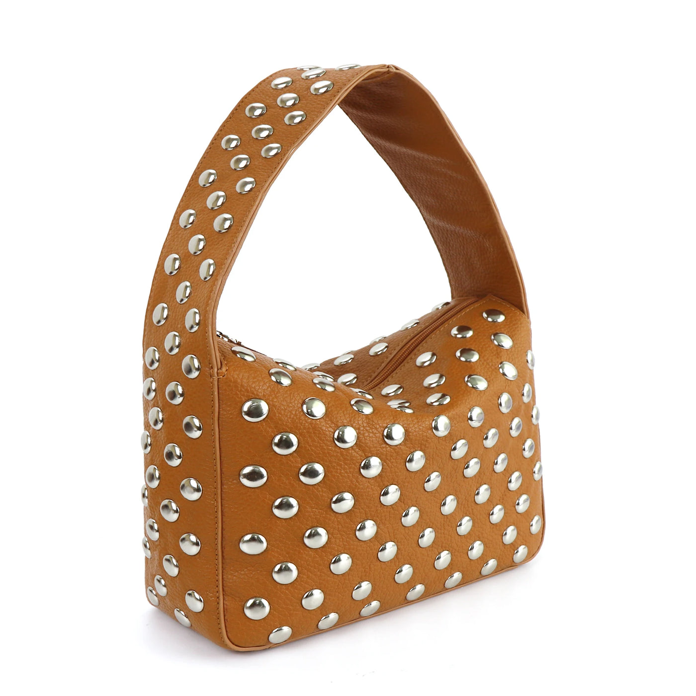Fashionable Studded Purses Shoulder Hobo Bag Punk Women Small Shouder Purse Vegan Leather Designer Handbags Streetwear