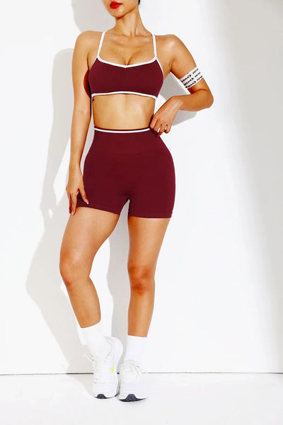 Women Sports Bra Shorts Set Sportswear Woman Gym Yoga Clothes Seamless Workout Shorts Leggings Women's Tracksuit w/Tummy Control