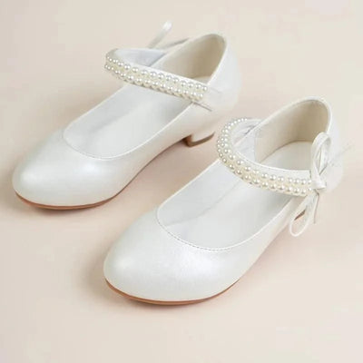 Pearl Crystal Princess Leather Shoes| High Heel Shoes For Kids, Girls, Teen Party | Wedding | Formal Sandals