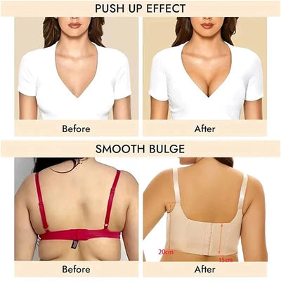 Dimmkof Full Back Coverage Push up Bras Women's Hide Back Fat Deep Cup Shapewear Fat Smoothing Uplift Underwire Bra For Big Bust