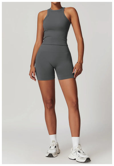 Seamless Athletic Wear Women's Clothes 2 Pieces Yoga Set Workout Sportswear Gym Clothing High Waist Leggings Fitness Sports Suit