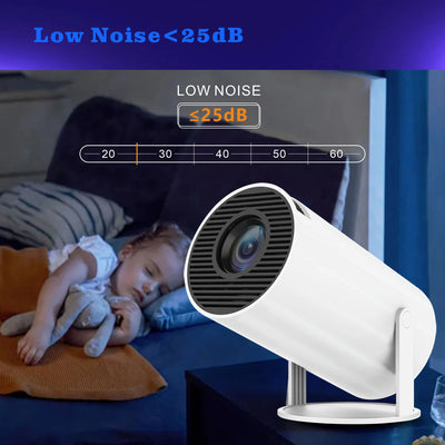 2025 Outdoor Portable Mini Projector 720P XP300 Pro，WiFi 6 & BT 5.4，180° Rotation，4500 Lumen 3W Speaker for Camping Movie Night