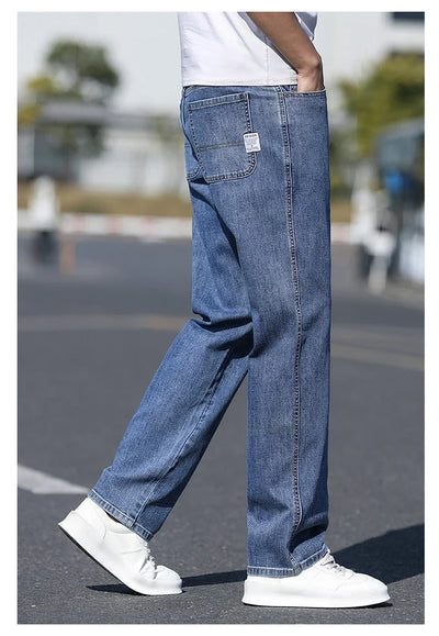 Men's Jeans American High Street Micro-flared Jeans Summer Slim Fashion Brand Pants Retro Washed Straight Pants 2025