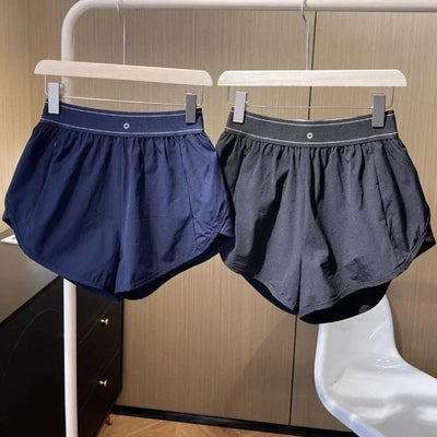 Sports High-Waisted Shorts Women's Black Biker Shorts Summer Loose Casual Quick Drying Breathable Running Wide Leg Shorts