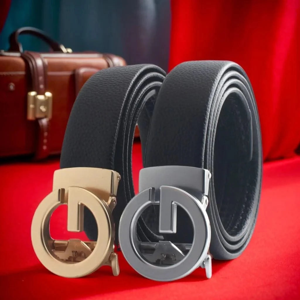 Men's Belt Letter Light Luxury Fashion Real Leather Pants