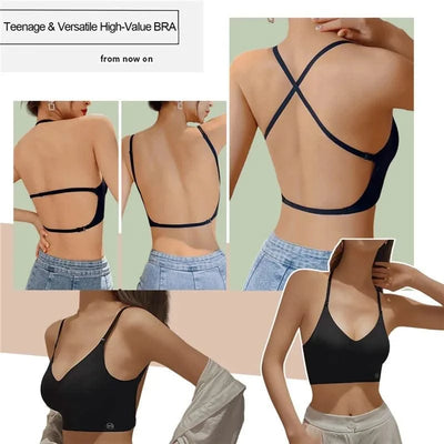 Women Invisible Bra Deep U Plunge Bras Backless Top