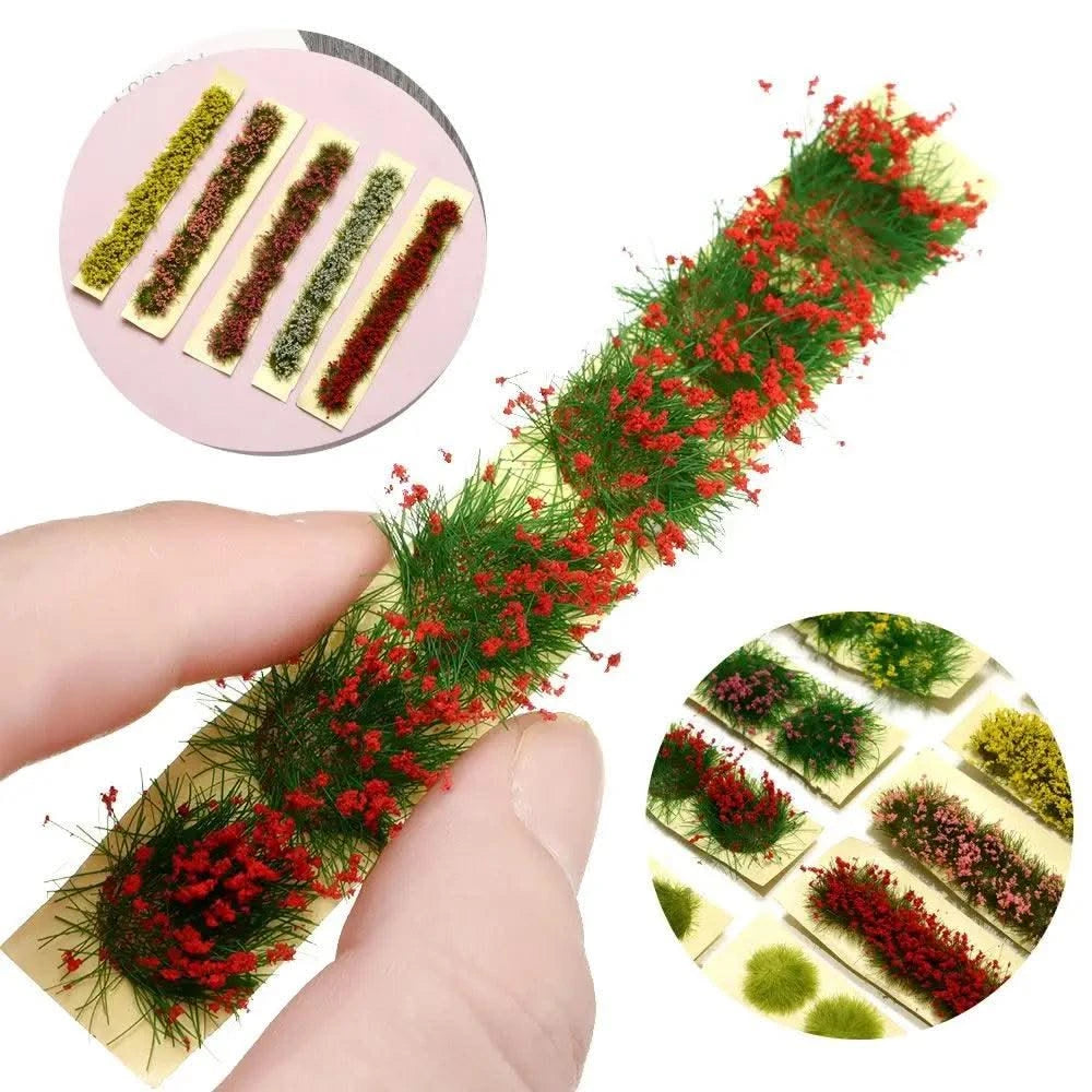 DIY Miniature Garden Decor Durable Static Scenery Model Layout Sand Table Flower Cluster Landscape Wargame Grass Tufts Building