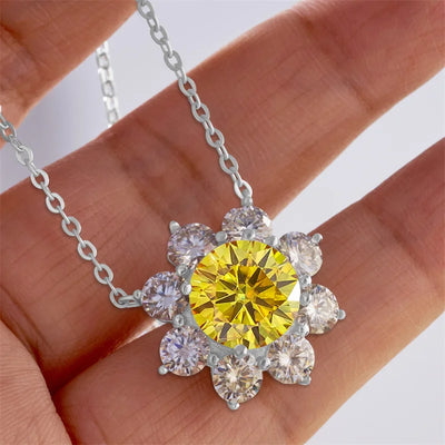 Total 9 carat  Moissanite Solitaire Drop Necklaces Silver Pendant Original Real 925 Silver Chain Jewelry for Women