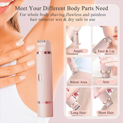 Women Epilator Dual Head Facial Electric Razor Body Shaver for Shaving Bikini Trimmer Area Leg Waterproof Female Hair Removal