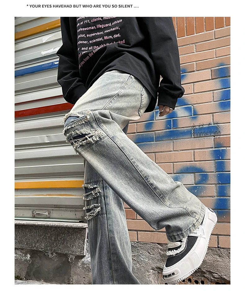 Men Clothing 2025 Y2K Fashion Stretch Slim Ripped Jeans Pants Vintage Skinny Biker Denim Trousers Ankle Zipper Ropa Hombre Jeans