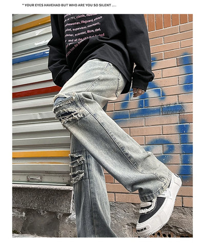 Men Clothing 2025 Y2K Fashion Stretch Slim Ripped Jeans Pants Vintage Skinny Biker Denim Trousers Ankle Zipper Ropa Hombre Jeans