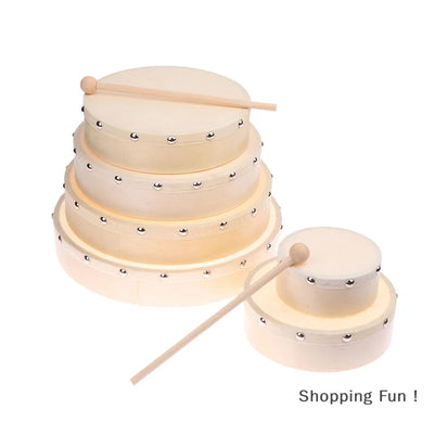 Frame Drums 4/6/7/8/9/10 Inch Hand Drum Wood Drum With Drum Stick Set Musical Game Kids Educational Toy Percussion Instrument-B2
