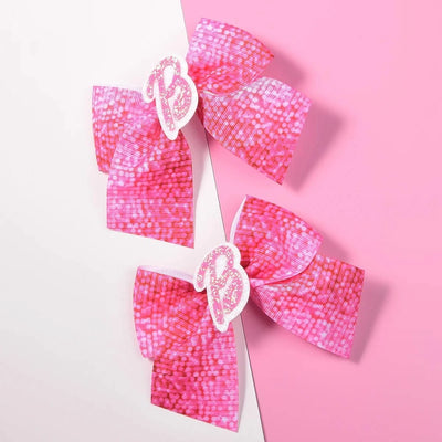 2 women's pink thread webbing with green onion powder lettering two ear clip Fashion personality cheapest items available girl m