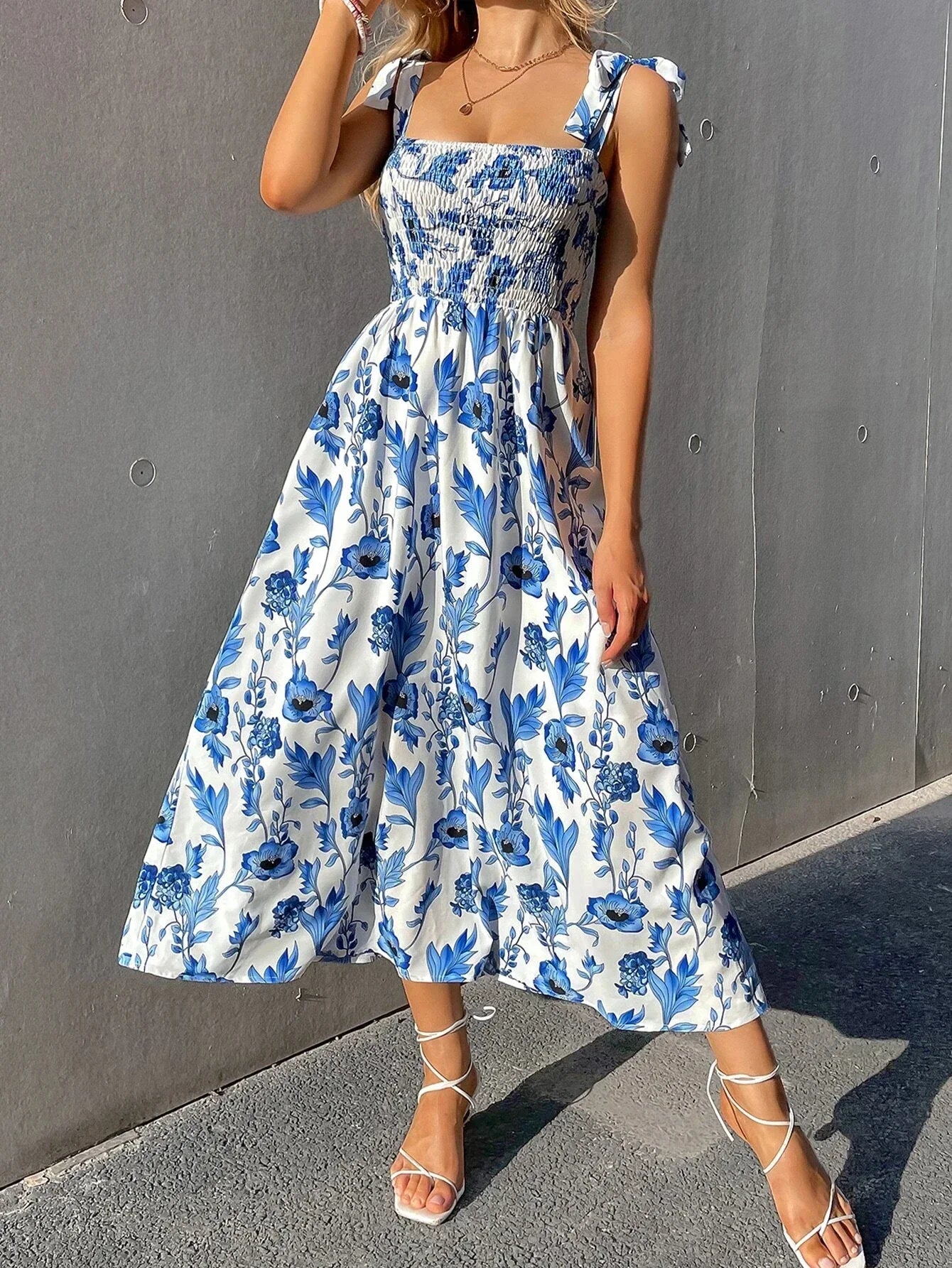 2025 New Summer Dresses for Women Sexy Print Spaghetti Strap Women Dress A-LINE Long Dress Women Vestidos De Verano Mujer Q110