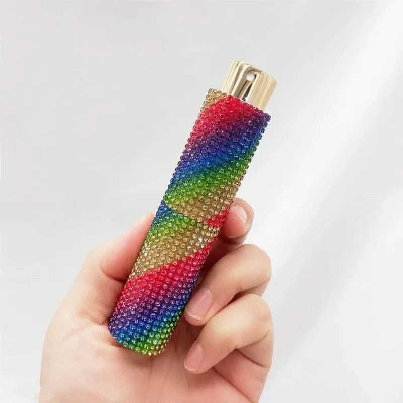 Luxury 10ml Perfume Spray Bottle Bling Rhinestones Refillable Perfume Atomizer Empty Bottle Travel Cosmetic Essential Container