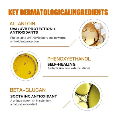 SPF90+ sunscreen, moisturizing, whitening, facial and body sunscreen, UV protection, skin care and anti-aging