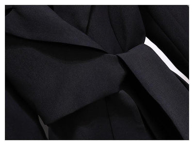Blazer Women 2025 Spring New Fashion Women Clothing Suit Skirt Jacket Belt Waist Slim Suit Women Blazer Long Coat Black Blazers