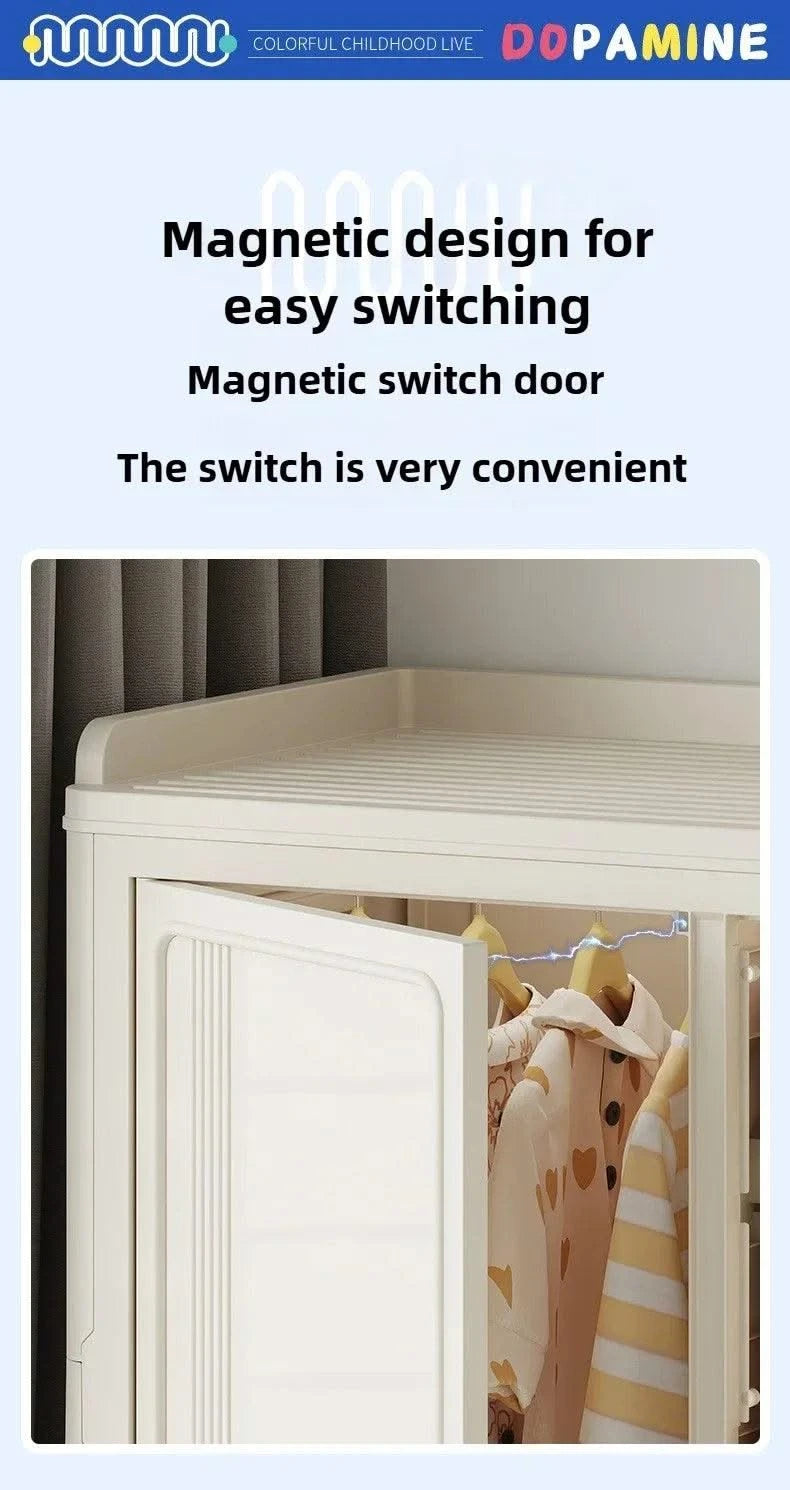 Home bedroom, children's storage cabinet, multi-layer snack cabinet, multifunctional large capacity dust-proof storage box