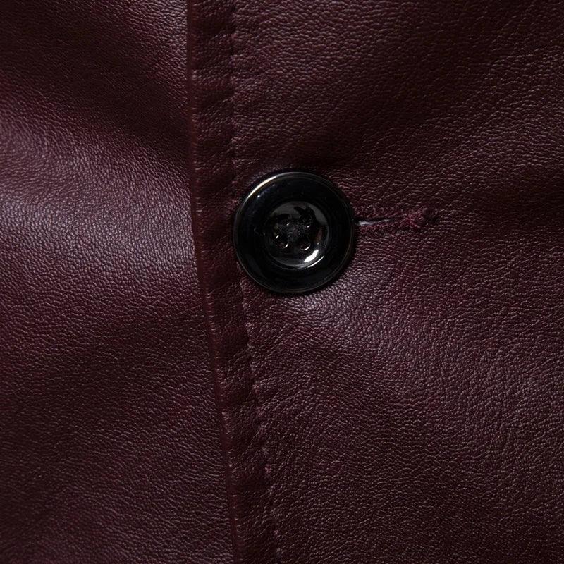 Blazer Man 2025 Men's PU Leather Jackets for Men Autumn Jacket Button Turn Down Collar Business Coat Biker Motocycle Jacket