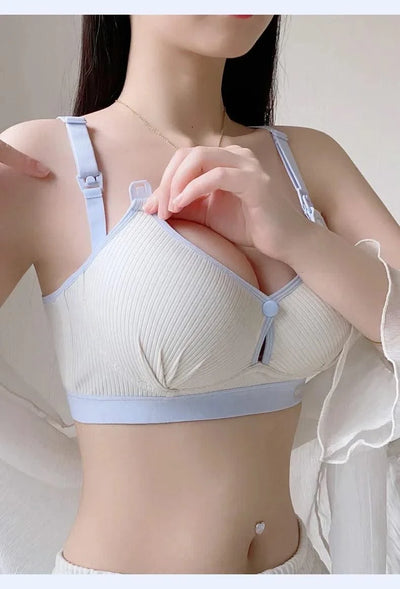 All-season Maternity Bra For Pregnant Women Breast-lifting Anti-sagging Front-opening Design For Breastfeeding Made  Pure Cotton