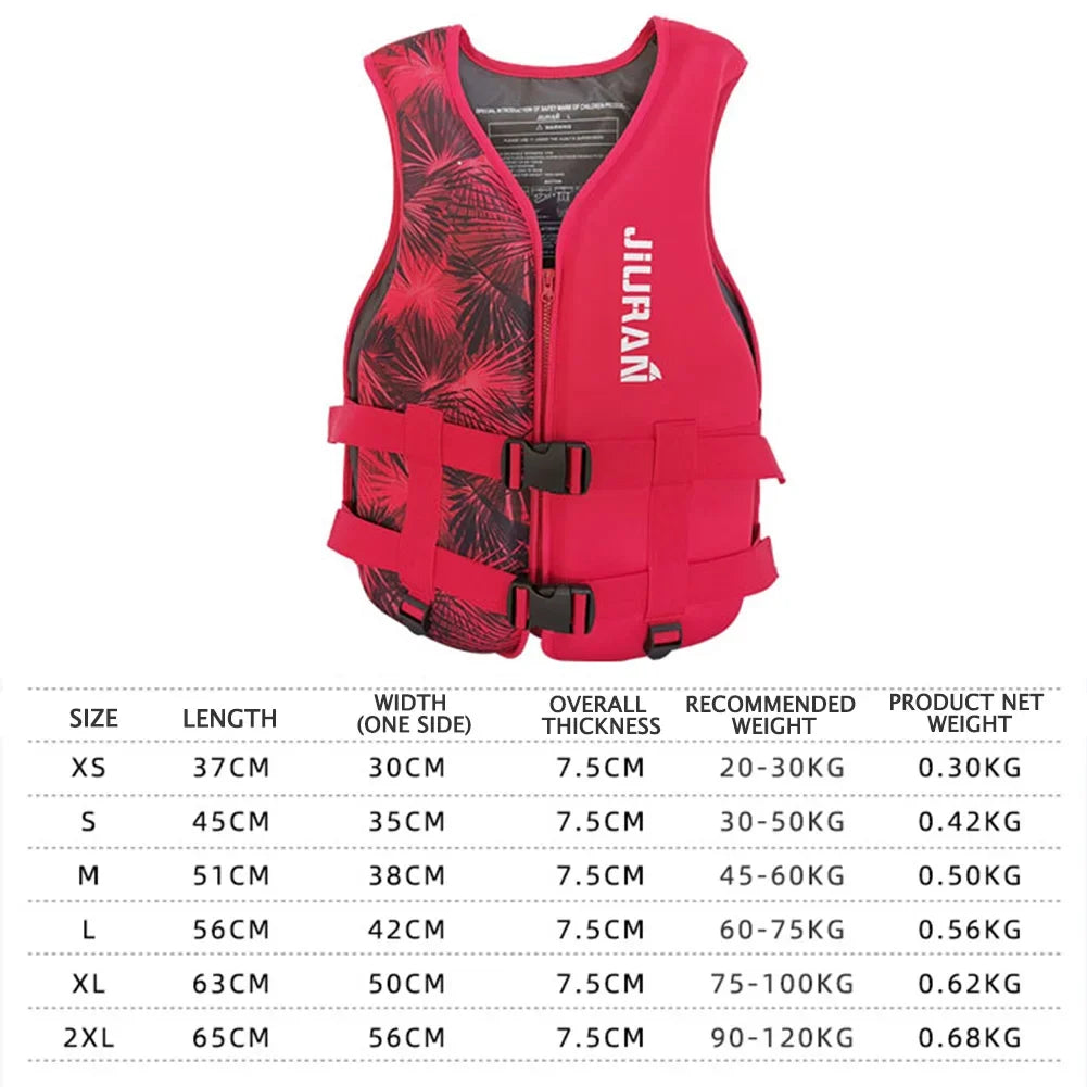 Neoprene Life Jacket Adult Children Life Vest Water Safe Fishing Vest Kayaking Boating Swimming Surfing Drifting Safe Life Vest