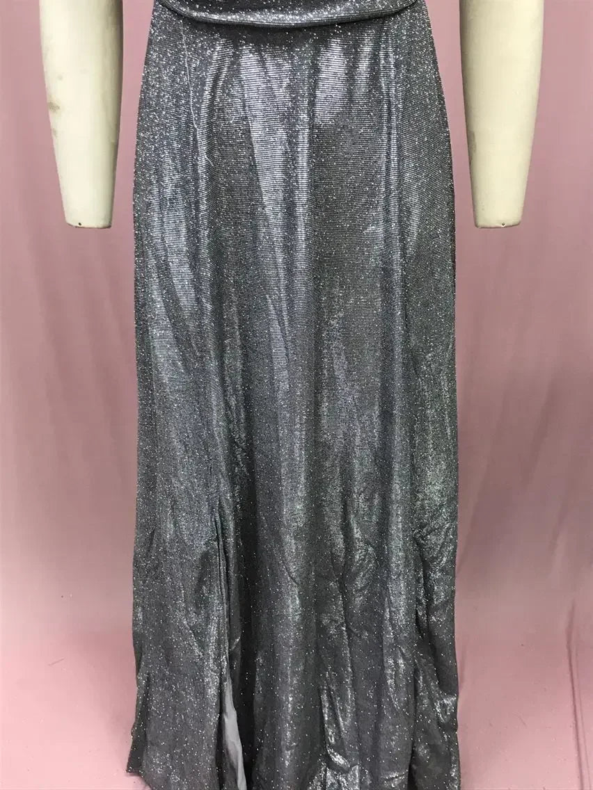 2025 Woman Evening Party Dresses Sequin A-Line Strapless Sexy Fashion Solid Color Split Long Dresses Solid Color Women Clothing