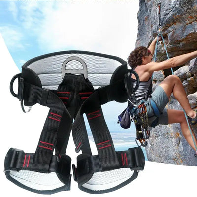 Rock Climbing Harness Half Body Adjustable Outdoor Safety Harness Half Body Breathable Belt Strong Load-Bearing For Working At
