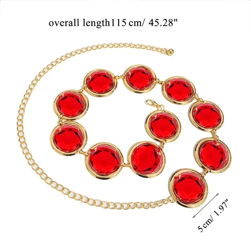 Belly Chain Jewelry Decorative Belt For Women Dresses Red Waist Chain Raven Dropship