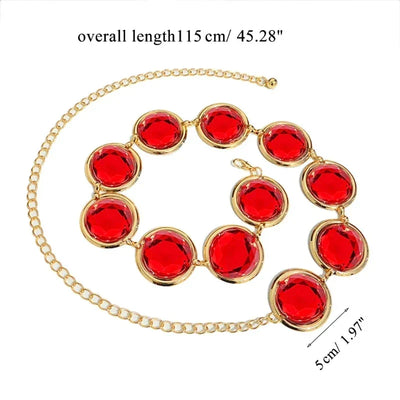 Belly Chain Jewelry Decorative Belt For Women Dresses Red Waist Chain Raven Dropship
