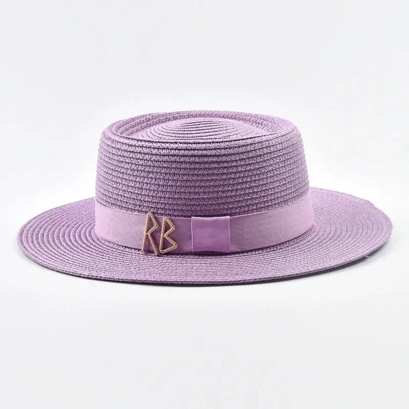 Summer Straw Hats for Women Ribbon Decoration Elegant Ladies Party Dress Hats Travel Beach Sun Hat Chapeau Femme