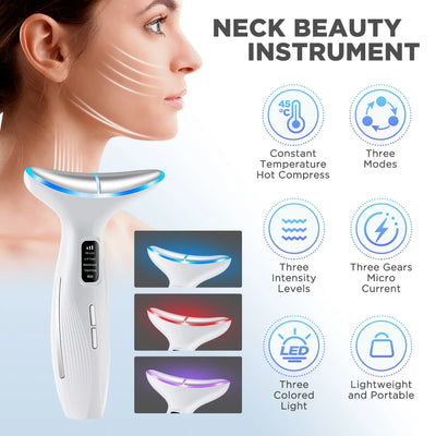 Neck Face Lifting Massager Hot Cold Neck Beauty Device Anti Wrinkle Skin Tightening Massager Remove Double Chin Facial Massager