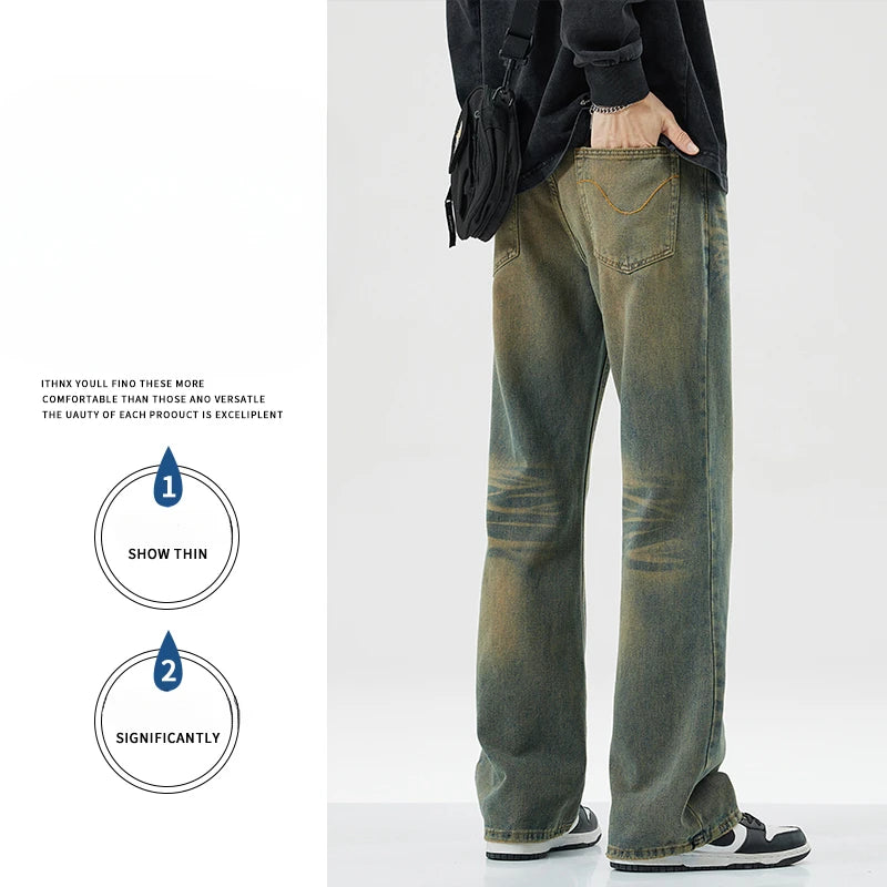 Men's Jeans Man Denim Shorts Jean Streetwear Mens Trousers Wide Y2k Pants Baggy Jeans Clothing Flared Male Cargo New Pant Ripped